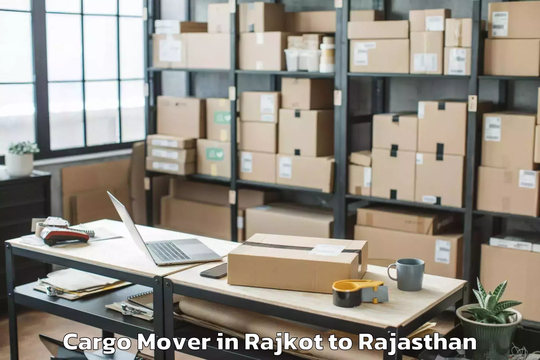 Reliable Rajkot to Iihmr University Jaipur Cargo Mover